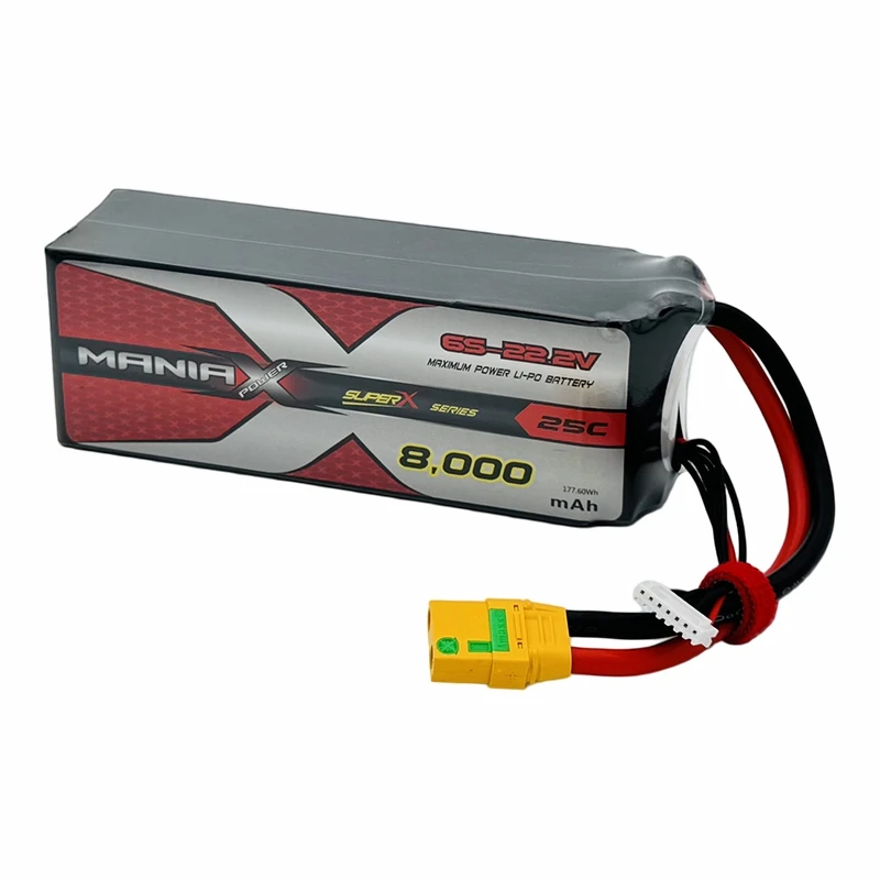 ManiaX Normal Lipo 6S-22.2V 8000mAh 25C Batería para drones y UAV