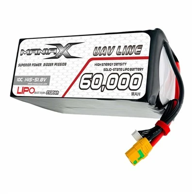 ManiaX Batería Lipo de estado sólido- 14S-51,8 V, 60 000 mAH, 10 C para drones y vehículos aéreos no tripulados